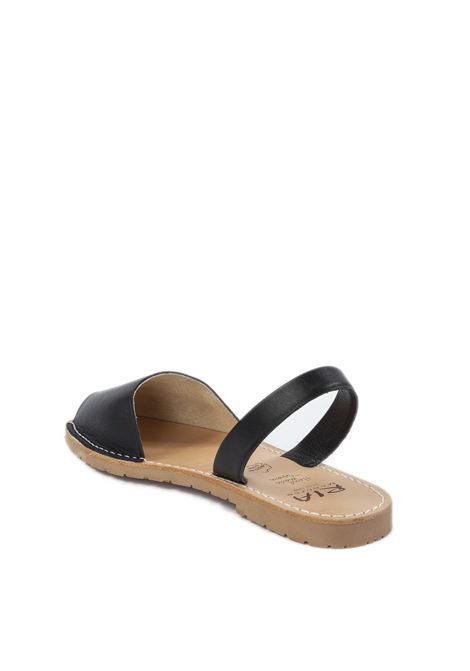 Black velvet flat sandal RIA MENORCA | 20002VELVET-NEGRO